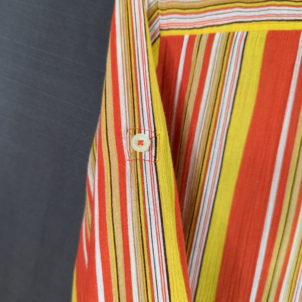 Orange Red Yellow Striped Blouse M Jones New York - Picture 4 of 16